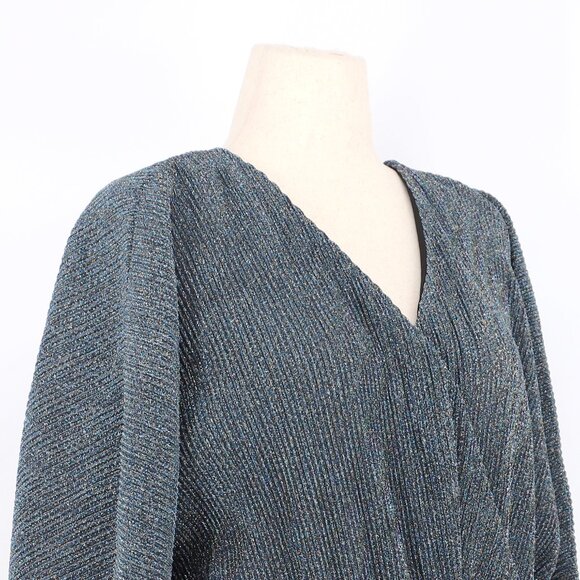 NWT H&M Glittery Jersey Wrap Blue Dress Size 4XL - Picture 5 of 8